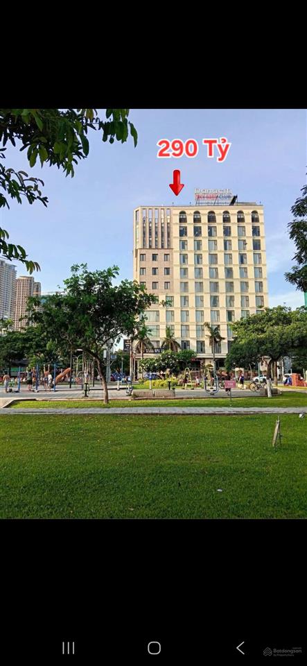 Chuyển nhượng khách sạn góc 02 mặt tiền view công viên hồ nghinh sát biển. 606,6 m2 xd 13 tầng.