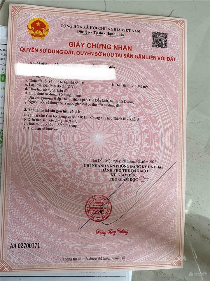 Bán chung cư biconsi hiệp thành iii, block a lầu 5