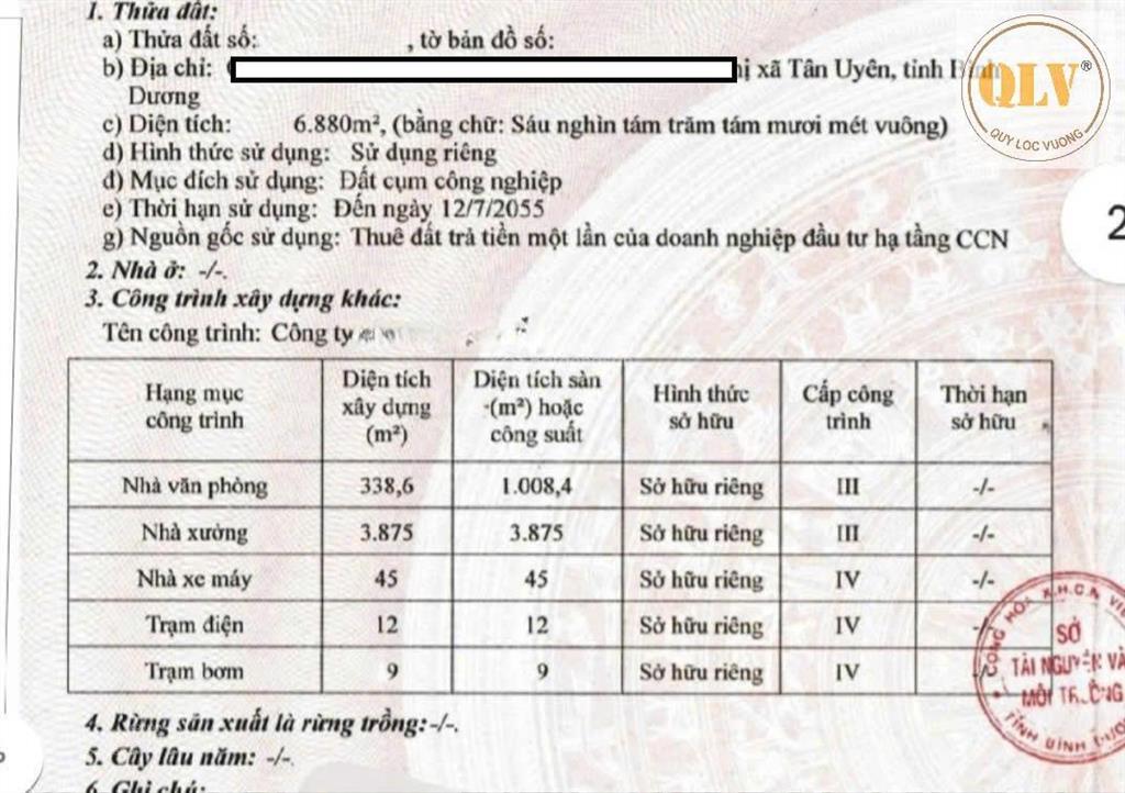 Cần bán nhà xưởng ccn thành phố đẹp, tân uyên, bình dương 3.875m²