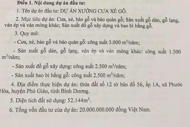 Bán đất trống phước hòa, phú giáo 48.405m²