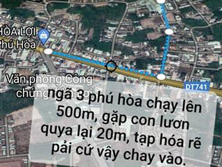 Bán đất hoà lợi 1 sẹc đt 741, bến cát, bình dương