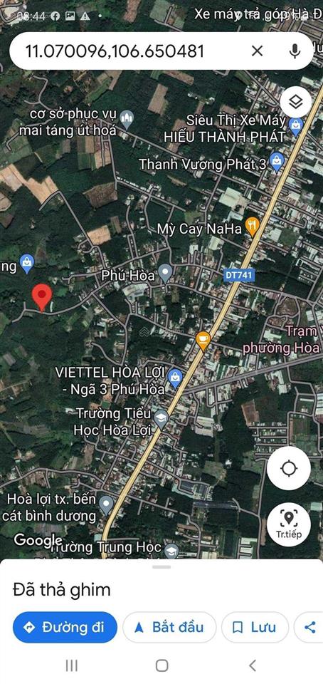 Bán đất hoà lợi 1 sẹc đt 741, bến cát, bình dương