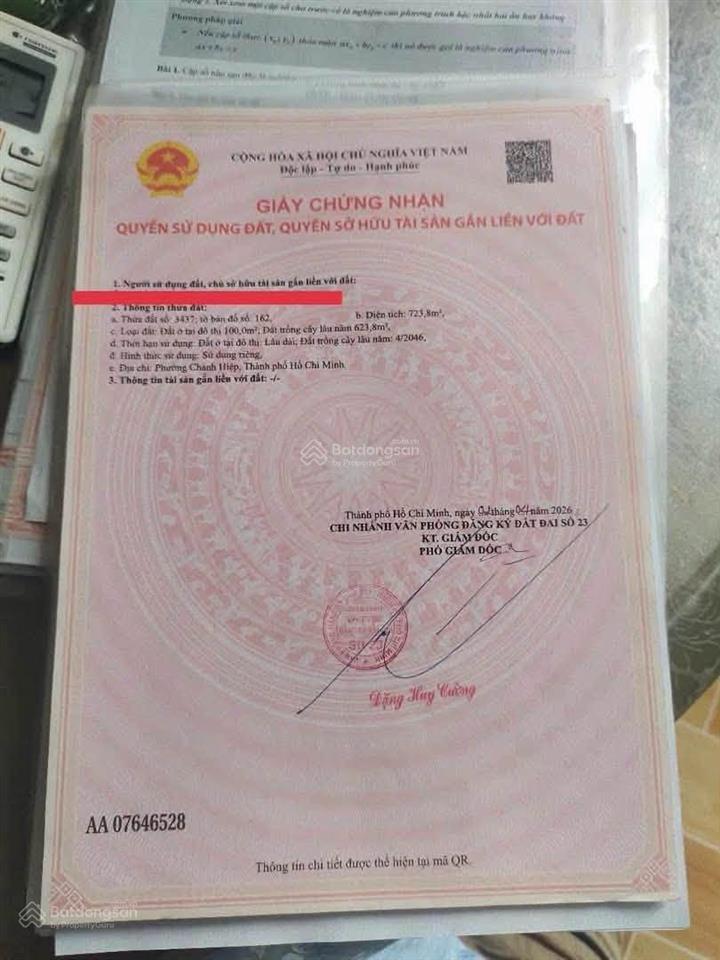 Bán đất mặt tiền bùi ngọc thu phường chánh hiệp, tp.hcm