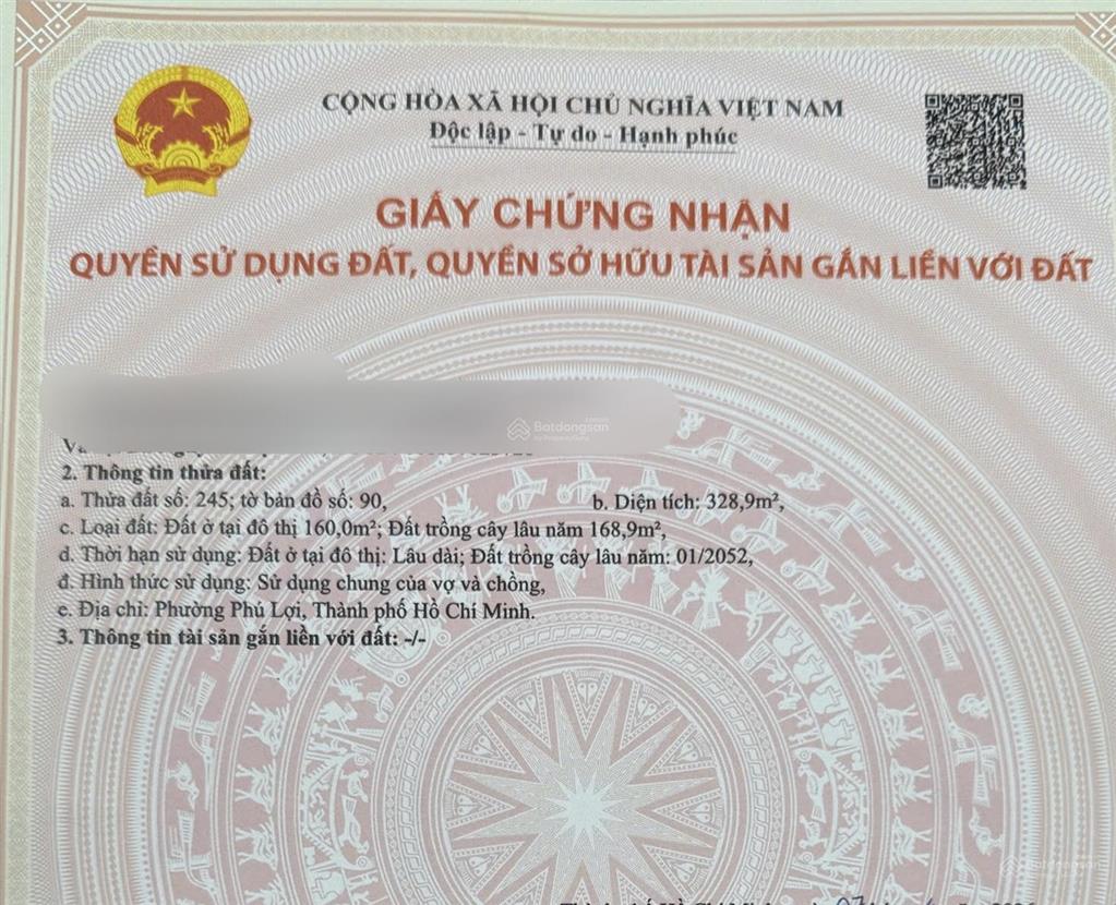Bán đất 2 mặt tiền đường nguyễn thị minh khai  p. phú lợi. dt 329 (5x65,5m) thổ cư 160m2