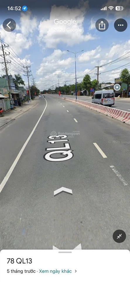 Bán đất mặt tiền quốc lộ 13. p. tân định. bến cát, này p. hoà lợi. dt 257m2 (7x38) thổ cư 50m2.
