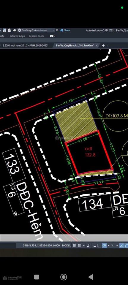 Bán rẻ 285m2 được 133m2 đất ở mặt tiền đường dương đình cúc cũ xã tân kiên, bình chánh giá 7,3 tỷ.