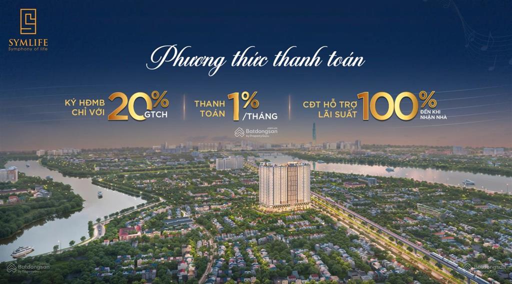 Căn hộ cao cấp symliffe giá 36,8 triệu/m2 thanh toán 1%/tháng pkd 0909 278 ***