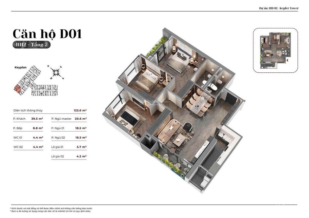 Cho thuê kepler căn vip 122m2, nội thất cao cấp 0912 868 ***