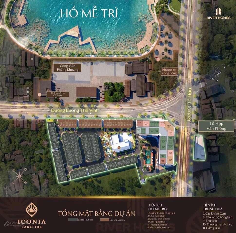 Bán liền kề mipec mặt phố tố hữu lương thế vinh iconia lakeside, vị trí đắc địa,kinh doanh sầm uất