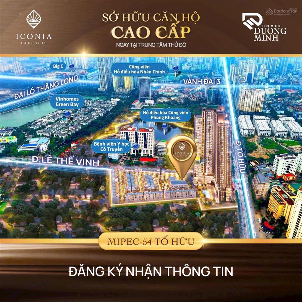 Bán liền kề mipec mặt phố tố hữu lương thế vinh iconia lakeside, vị trí đắc địa,kinh doanh sầm uất