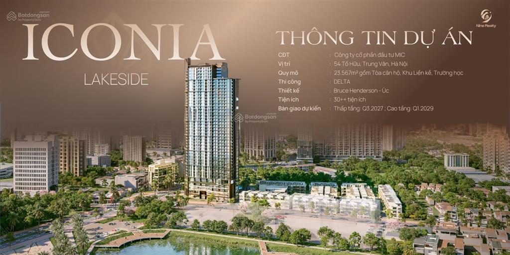 Cắt lỗ 300 tr chỉ 6,4 tỷ căn 68m, 2 ngủ  mipec iconia lakeside  54 tố hữu, lương thế vinh