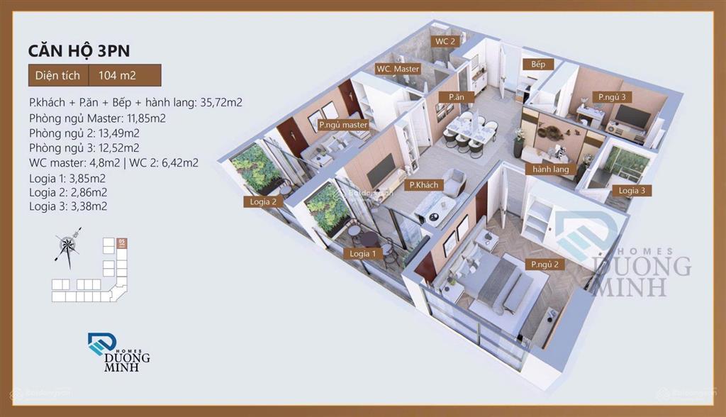 Cắt lỗ 300 tr chỉ 6,4 tỷ căn 68m, 2 ngủ  mipec iconia lakeside  54 tố hữu, lương thế vinh