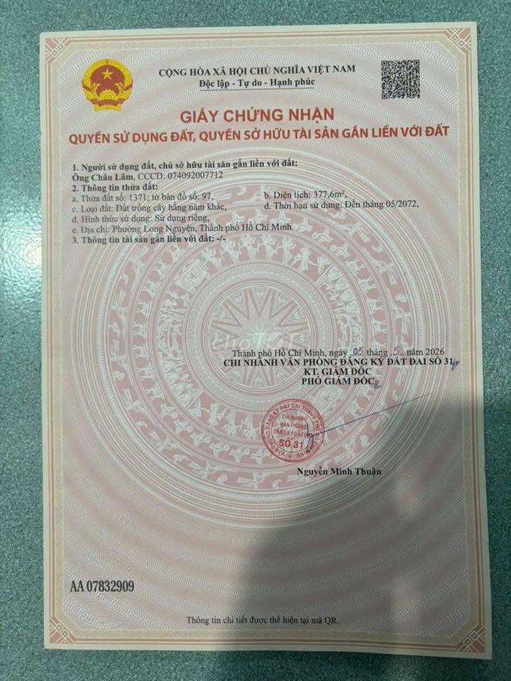 Đất 7*54 An Điền gần UBND Phường