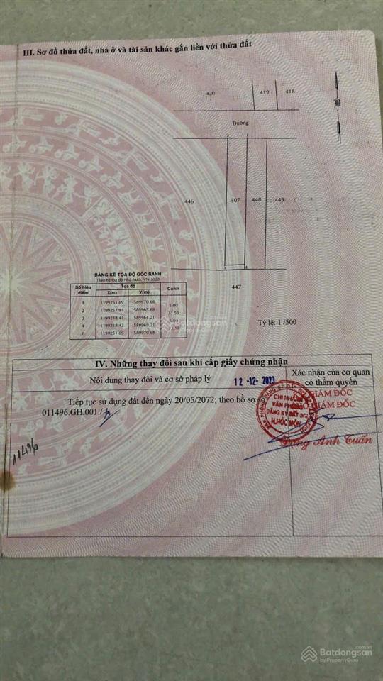 Bán đất 5x33m, mặt tiền xuân thới thượng 4, giá 2 tỷ 50 tr