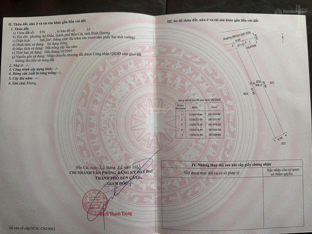 Bán đất bình dương thổ cư gần trường đại học việt đức giá quá rẻ chỉ 1,1 tỷ/368.2m2