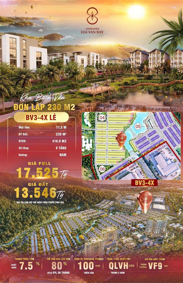 Biệt thự đơn lập đơn giá tốt nhất tại vinhomes hải vân. chỉ 76 tr/m2