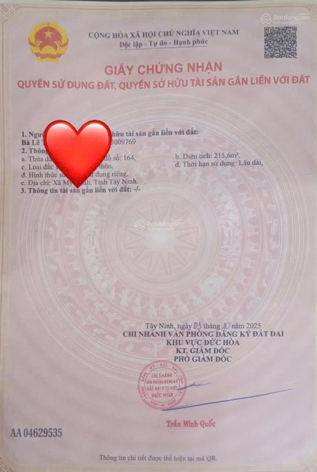 Đất xây trọ kcn đức hòa đông 10x43m (430m2) đi công chứng ngay. giá 1,050 tỷ/lô
