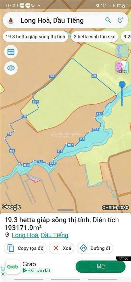 Đất giáp sông thị tính. dt 19.3 hetta cây lâu năm.