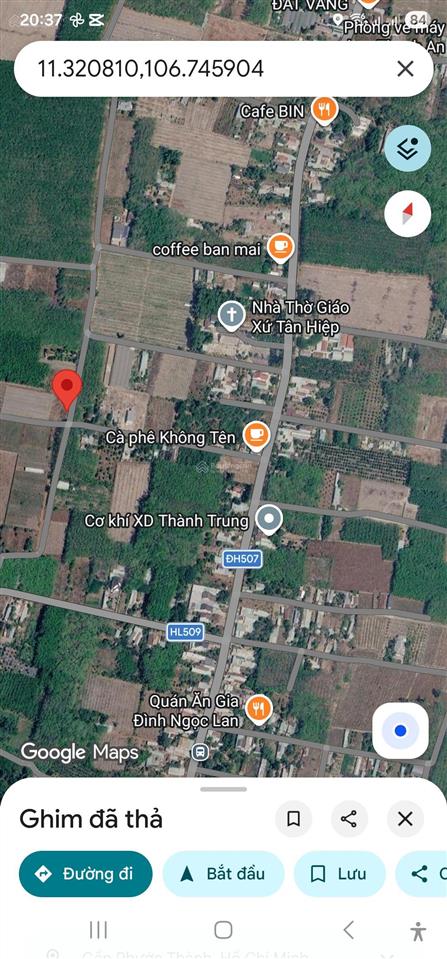 Đất mặt tiền tân phát, phú giáo. dt 5x45m, tc 100m2