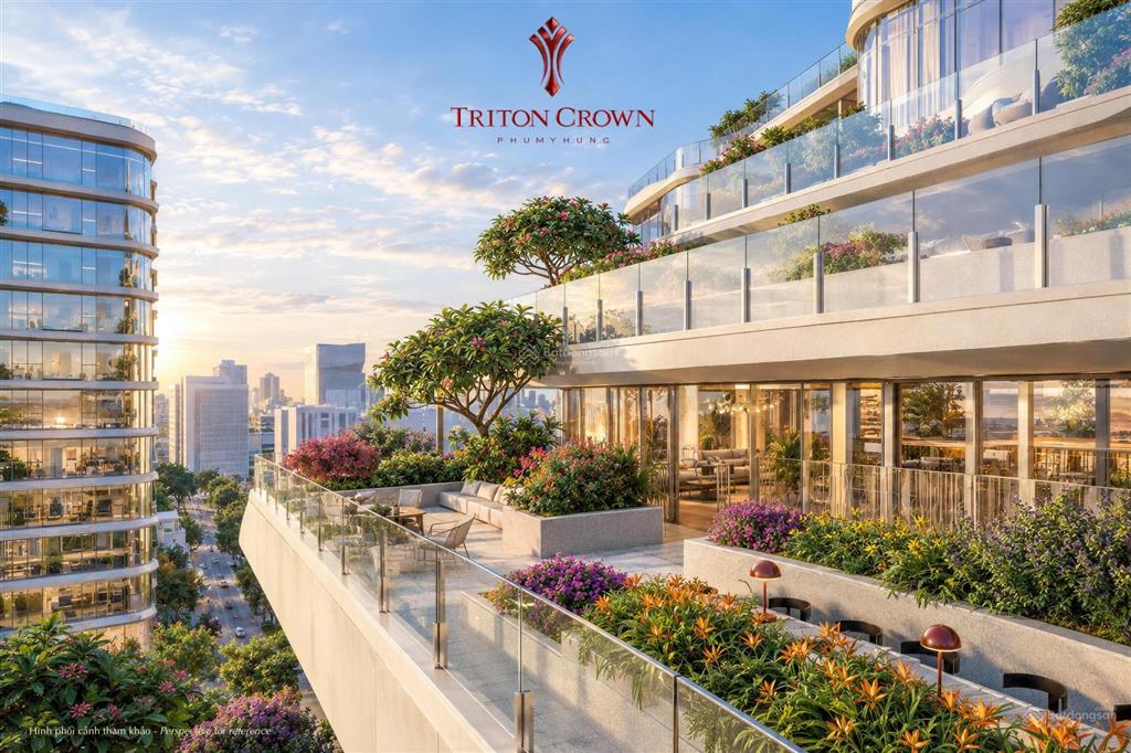 Bán penthouse dự án triton crown hồ bán nguyệt view sông, căn góc 314m2, giá góc cđt 0906 328 ***