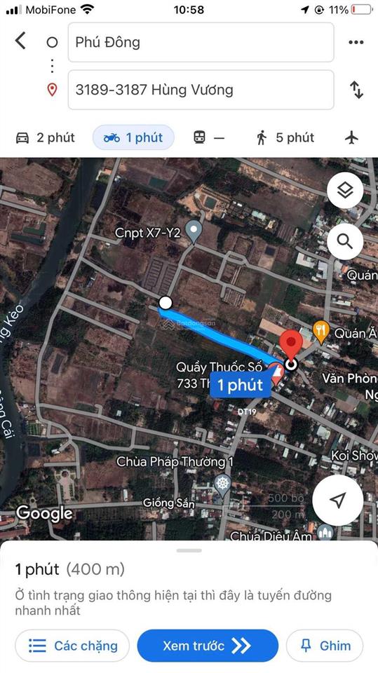 Đất đường oto mà giá rẻ hơn cả đất đi ghe xã phú đông, nhơn trạch. cách đường hùng vương chỉ 400m