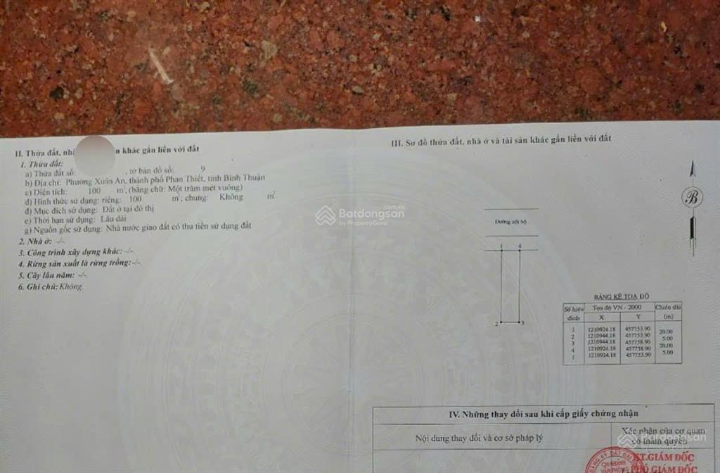 Bán đất đường lớn bắc xuân an  phan thiết