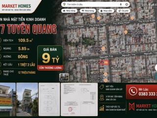 Bán nhà 1 trệt 2 lầu mặt tiền đường tuyên quang, phan thiết 109.5m2 9 tỷ