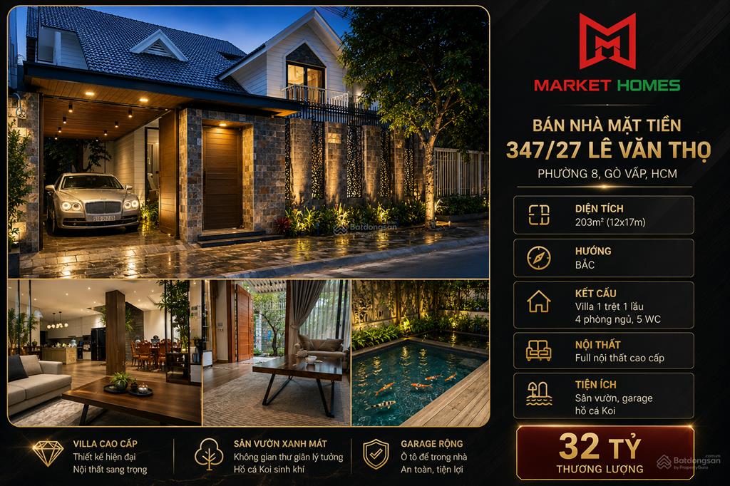 Bán nhà mặt tiền đường nhựa lê văn thọ, phường 8, gò vấp hcm, dt 203m2, ngang 12m