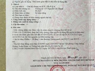 Bán căn hộ góc cc 155 nguyễn chí thanh sổ hồng lâu dài giá 4,35 tỷ