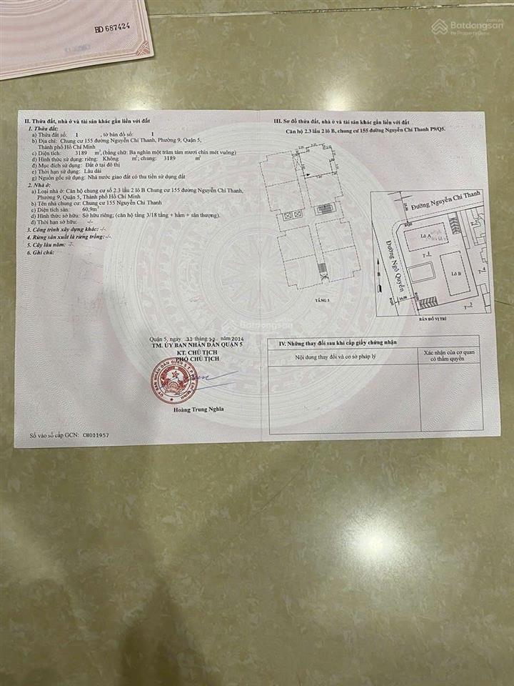 Bán căn góc cc 155 nguyễn chí thanh giá chỉ 4,350 tỷ có sổ hồng, nhận nhà ngay