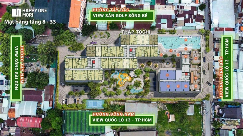 Happy one mori suất nội bộ 2pn 2wc tầng 10 view nội khu giá tổng 102% 2,626 tỷ kí hdmb