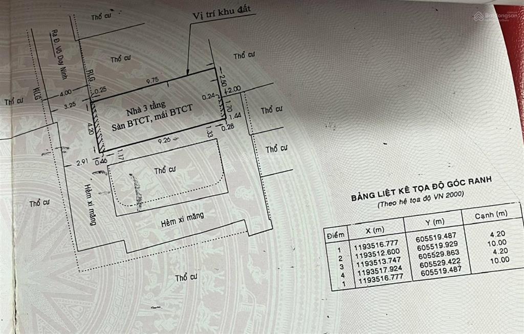 Chính chủ bán nhà 2 mặt hẻm gần quận 1. 108/17/3 võ duy ninh, bình thạnh. chỉ quận 1 chưa đến 1km