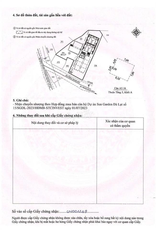 Bán Căn Hộ Full Nội Thất Chung Cư Sun Garden Đà Lạt Có Sổ Hồng Riêng