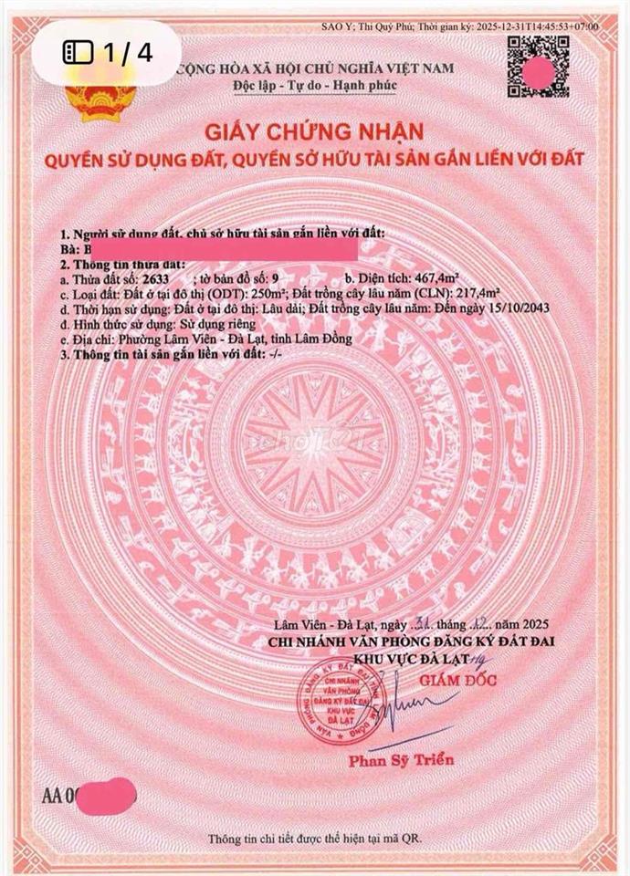 Bán Nhà Đất Hoàn Thiện Thô hẽm Phù Đổng Thiên Vương Đà Lạt - Sổ Sẵn
