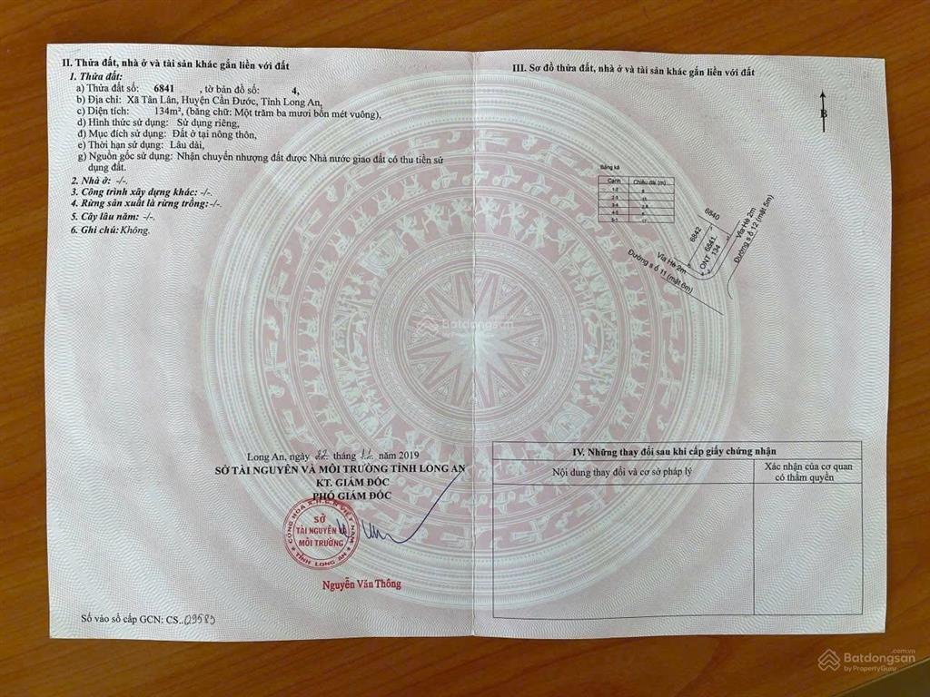 Chính chủ bán gấp nền góc kdc tân lân ql50