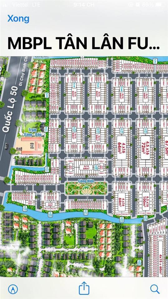 Chủ bán gấp nền 64m2 kdc tân lân residence