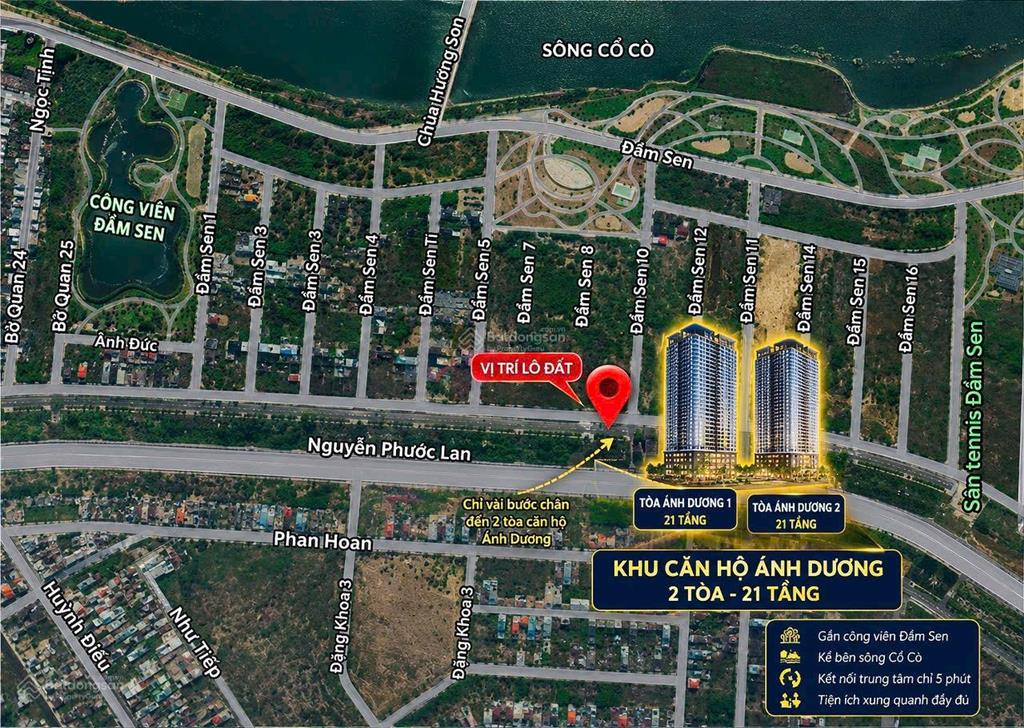Bán lô đất vị trí đắc địa b2.109 lô 52  sát 2 tòa chung cư ánh dương (khu đầm sen)
