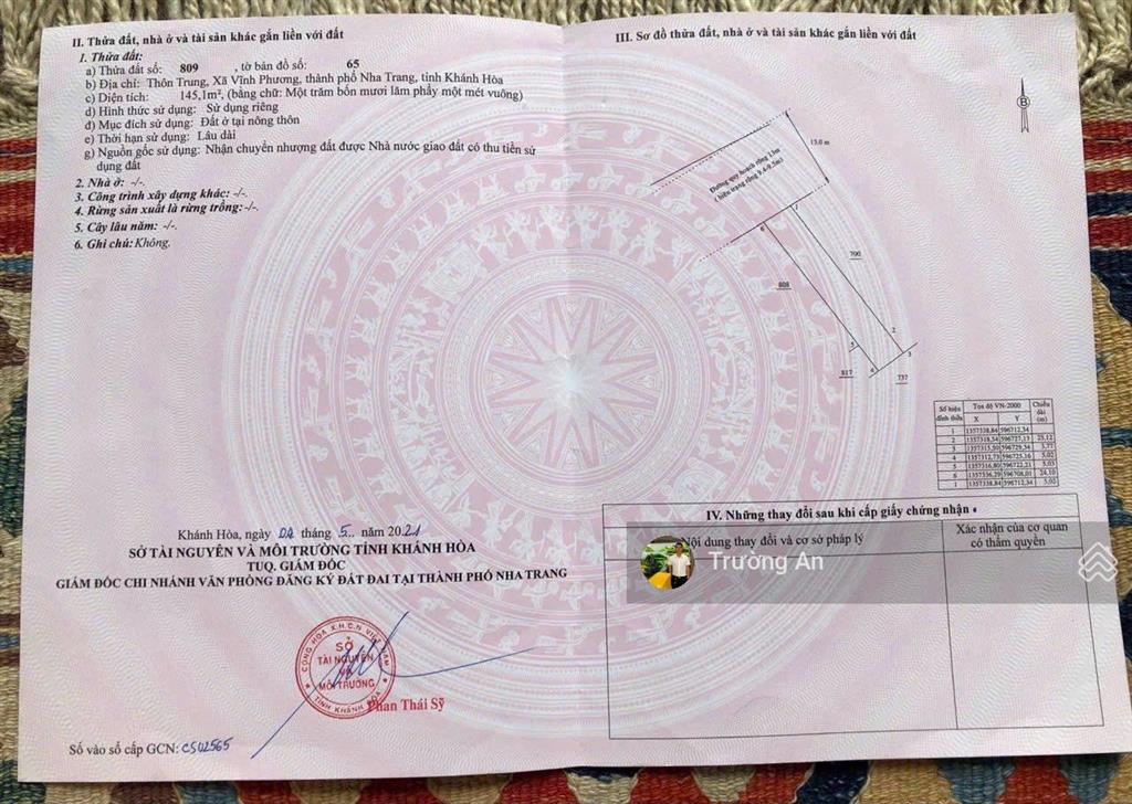 Giá rẻ 16,5tr/m lô đất đẹp mặt đường thôn trung xã vĩnh phương