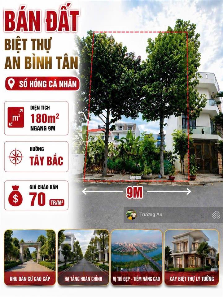 Bán lô đất đẹp an bình tân. sổ cá nhân giá tốt nhất hiện tại 70 triệu/m