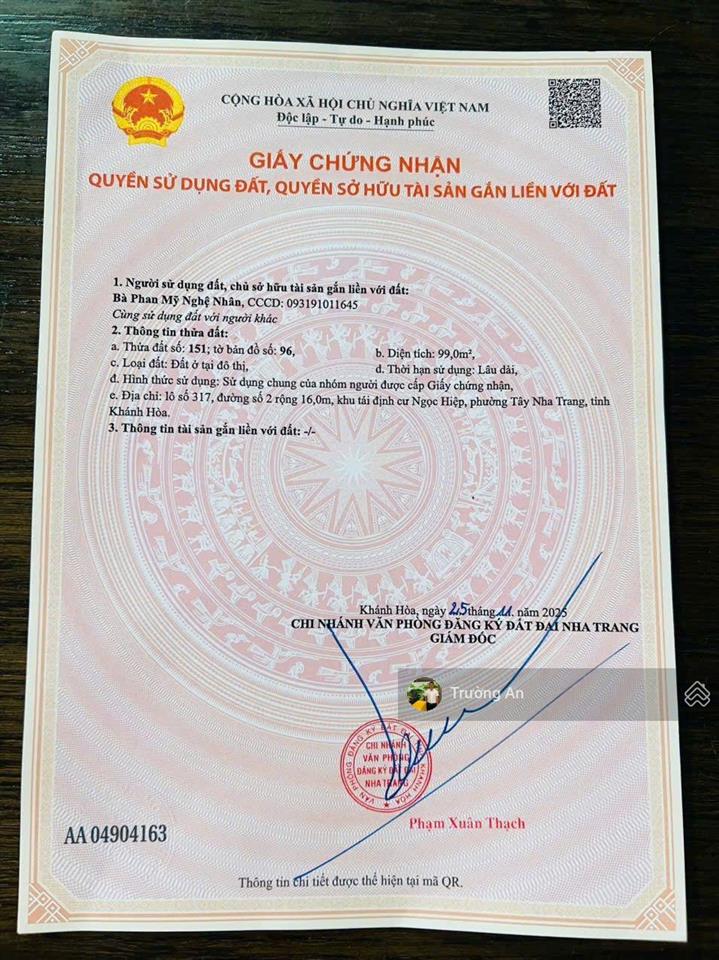 Bán lô đất tái định cư ngọc hiệp, đường số 2 rộng 16 mét