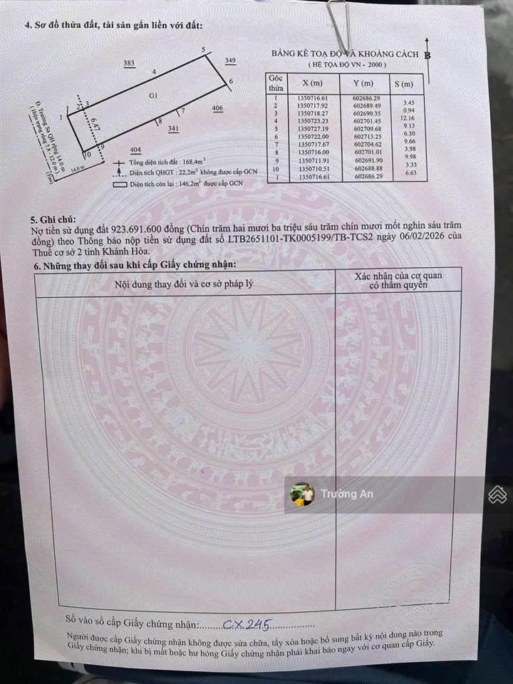 Bán nhà cấp 4 cũ mặt tiền đường trường sa, nha trang, có sổ đỏ và mặt tiền rộng 6,6m.