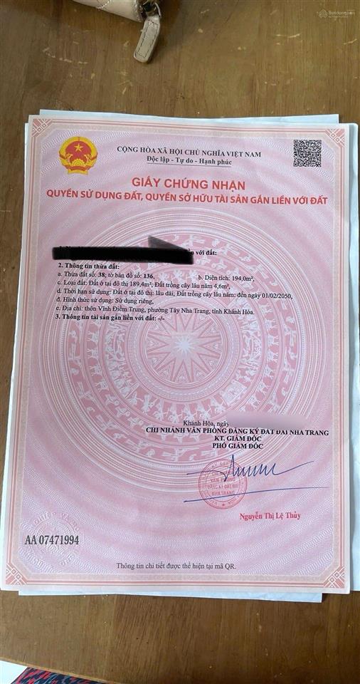 Bán lô đất mặt tiền 23/10, đối diện kđt vĩnh điềm trung. giá rẻ 75tr/m2