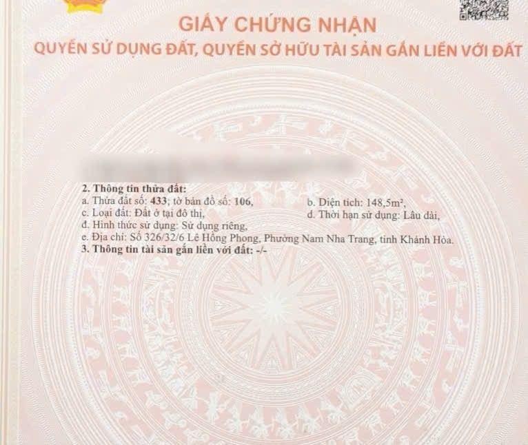 Bán rẻ lô đất 148,5m2 hẻm ô tô. gần lê hồng phong và nguyễn văn hưởng vcn phước long