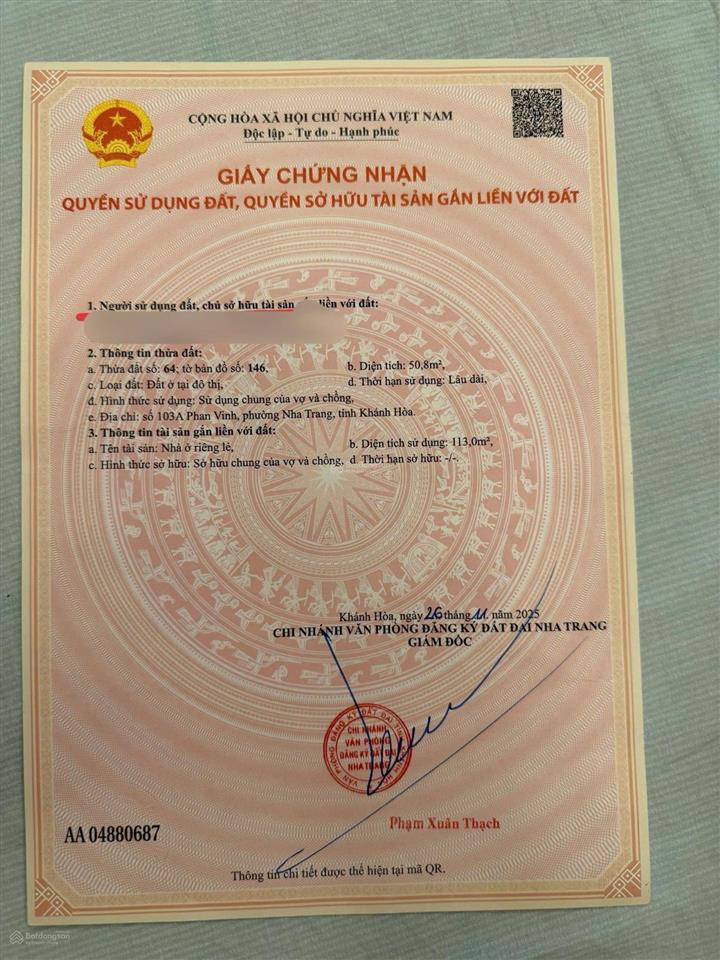 Cần bán căn nhà đẹp góc hai mặt tiền phố phan vinh giao dã tượng, hoàng diệu và biển nha trang