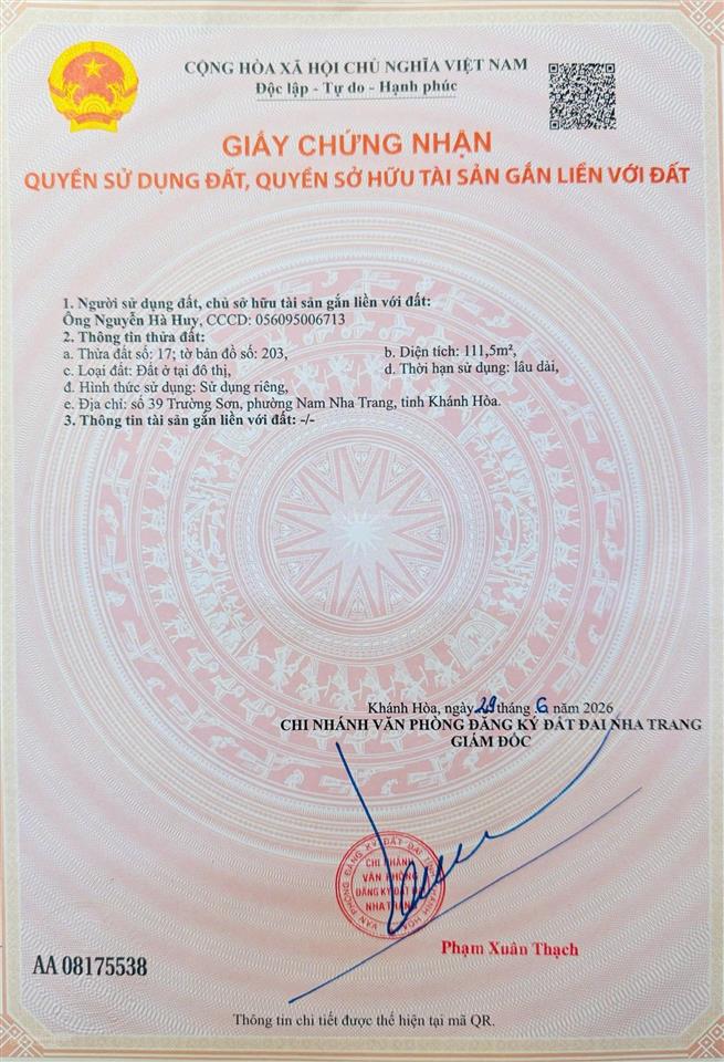 Cần bán rẻ căn nhà (ngang 7,2m) gần tô hiệu, biển trần phú nha trang