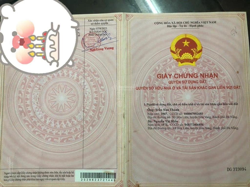 Em nắm chắc chủ cần bán hòa liên 3 đường 7 m đường ngô miễn hướng đông nam lô sạch sẽ giá 2tỷ83