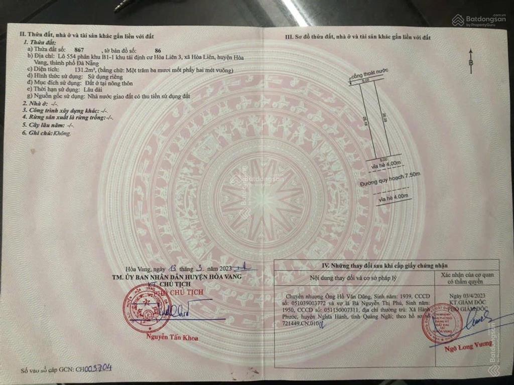 Em nắm chắc chủ cần bán hòa liên 3 đường 7 m đường ngô miễn hướng đông nam lô sạch sẽ giá 2tỷ83