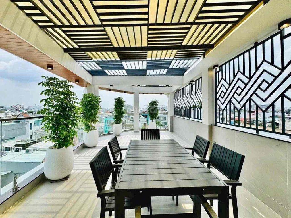 Góc 6.9x14m thang máy full nội thất xây mới
