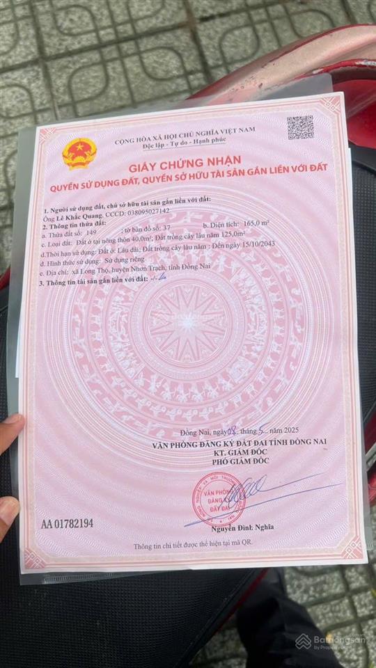 Bán gấp chdv tại long thọ, nhơn trạch, đồng nai