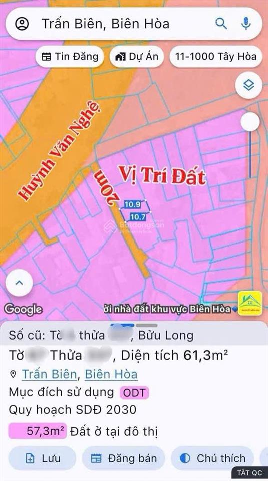 Bán lô đất bửu long giá tốt đường ô tô cách 20m đường huỳnh văn nghệ